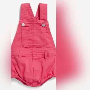 Twill Pop-Color Shortall Romper for Baby